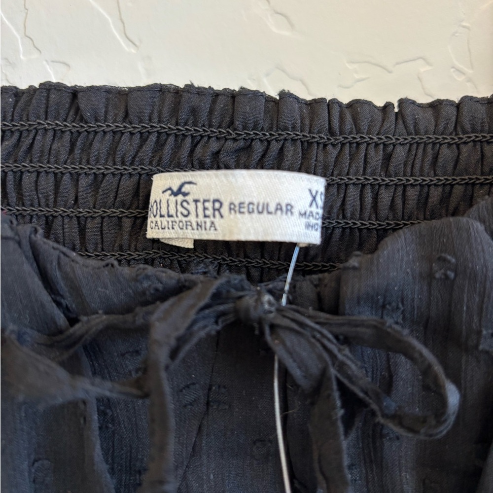 NWT Hollister Black Swiss Dot Corset Mini Dress - Long Sleeve Lace Detail, XS - Picture 4 of 13